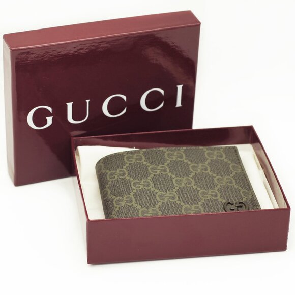 GUCCI GG Monogram bi-fold wallet Forest Green - Picture 1 of 5